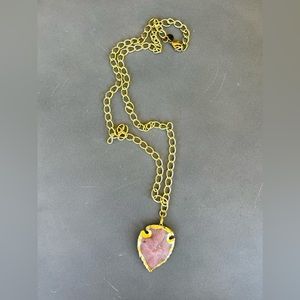 Long stone arrow head statement necklace